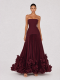 Zephrina Marnelle rosette pleated maxi dress