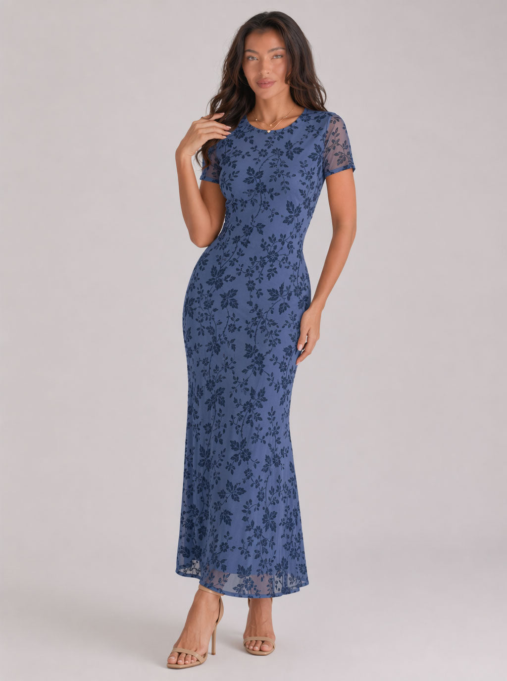 Lauren Floral Mesh Midi Dress
