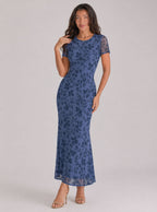 Lauren Floral Mesh Midi Dress