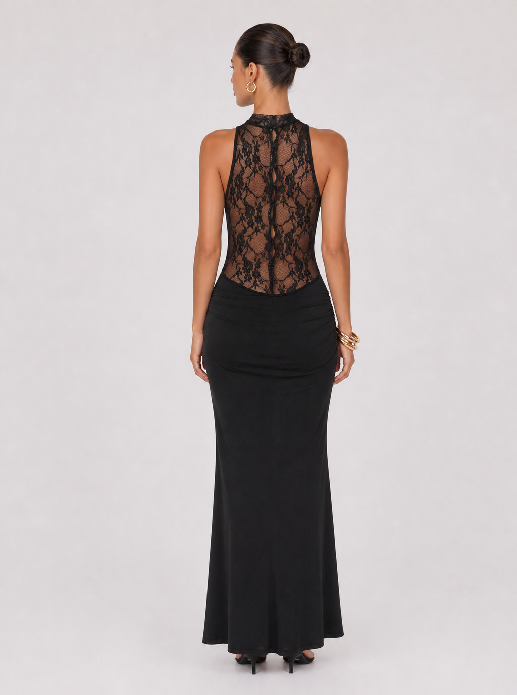 Zephrina Pavlina halter lace maxi dress