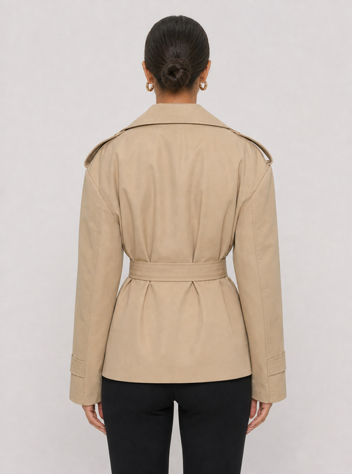 Zephrina Nadine belted trench coat in khaki
