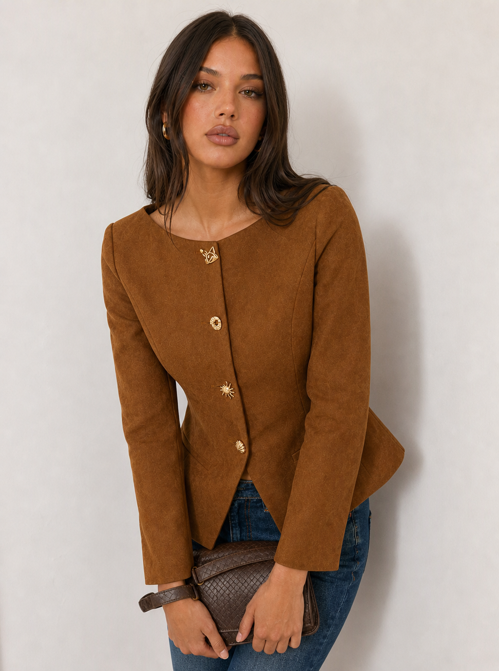 Brenna Fitted Button Jacket