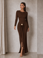 Zephrina Virelle ruched knit maxi dress