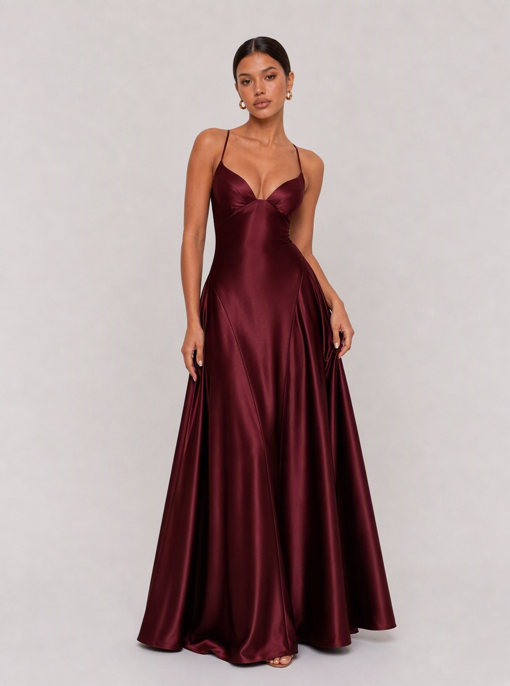 Zephrina Mirabel satin slip maxi dress