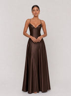 Zephrina Mirabel satin slip maxi dress
