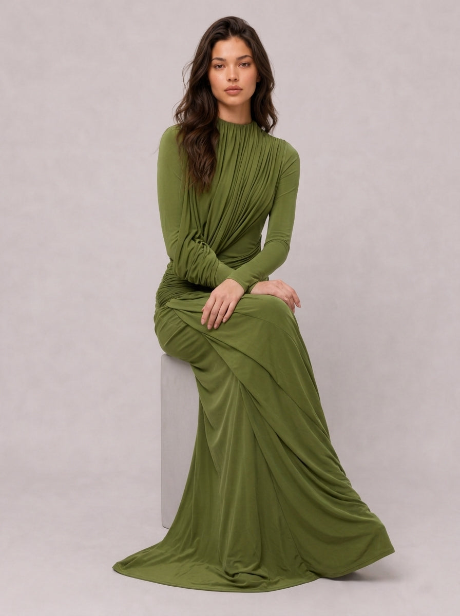 Zephrina Calisette ruched knit maxi dress