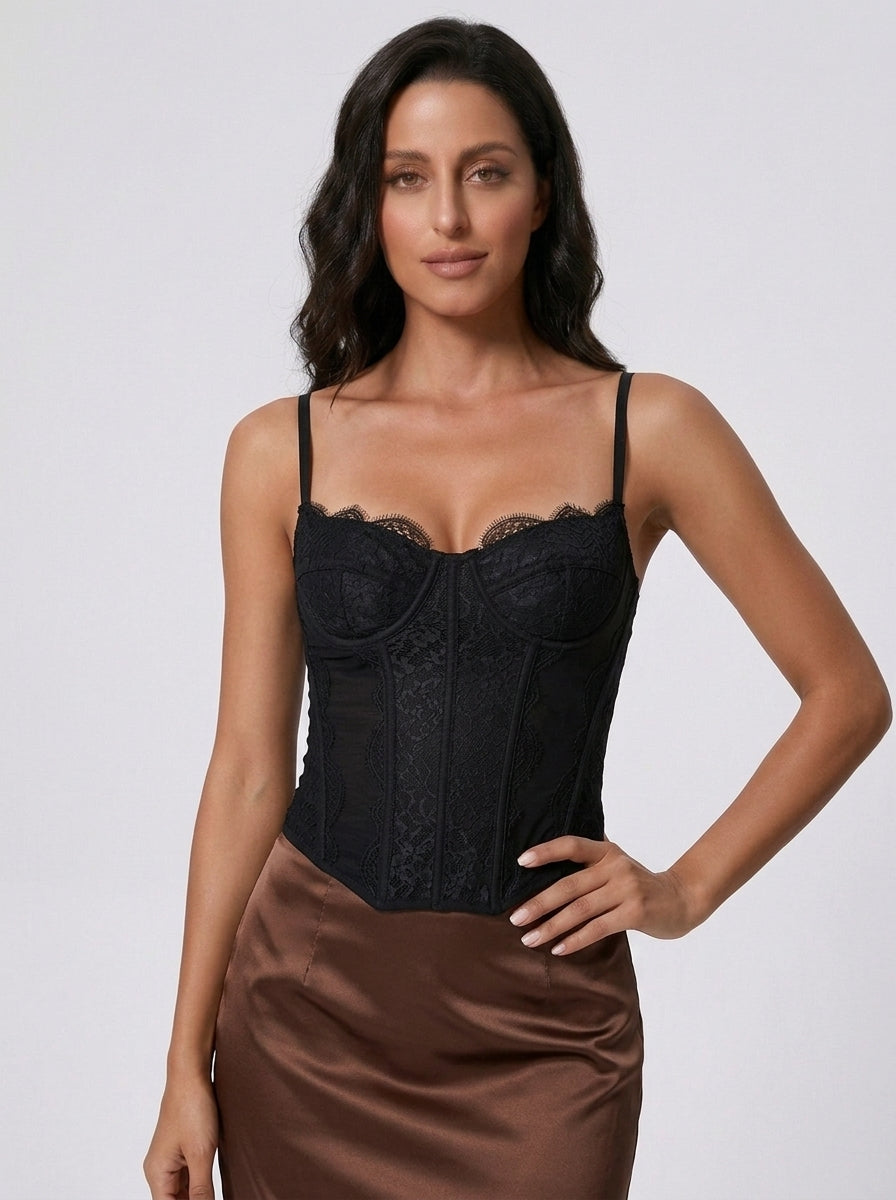 Zephrina lace corset bra in white