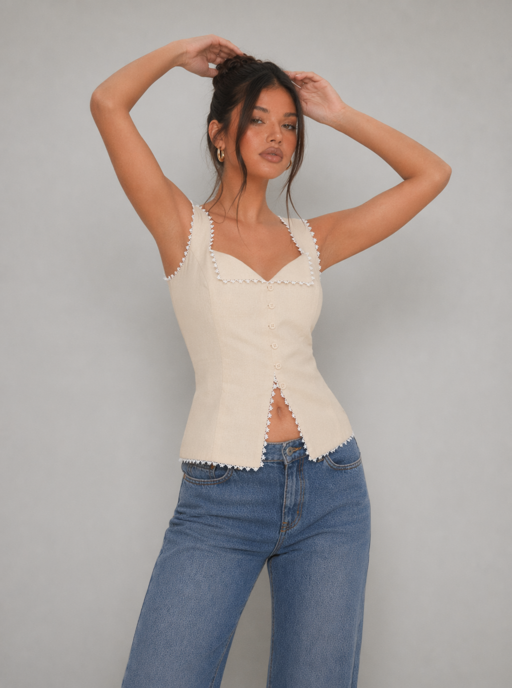 Athena Lace Trim Vest Top