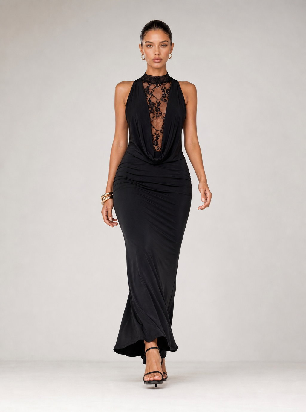 Zephrina Pavlina halter lace maxi dress