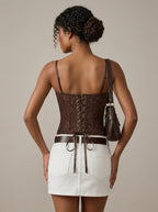 Zephrina Sabella lace corset bra in brown