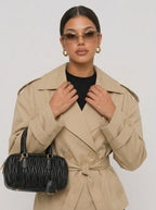 Zephrina Nadine belted trench coat in khaki