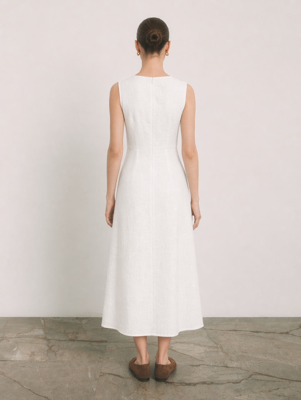Women's Sleeveless Linen Maxi Dress