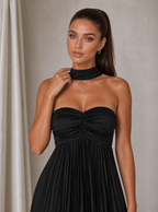 Zephrina Perrine pleated scarf maxi dress