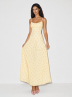 Zephrina Petra ditsy floral maxi dress in yellow