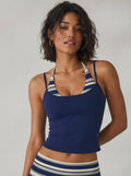 Zephrina striped lounge underwear in dark blue