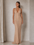 Zephrina Odelia plunging sequin maxi dress