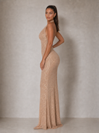 Zephrina Odelia plunging sequin maxi dress