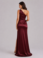 Zephrina Julienne one-shoulder satin maxi dress