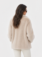 Zephrina Sabine shawl collar faux fur coat in apricot