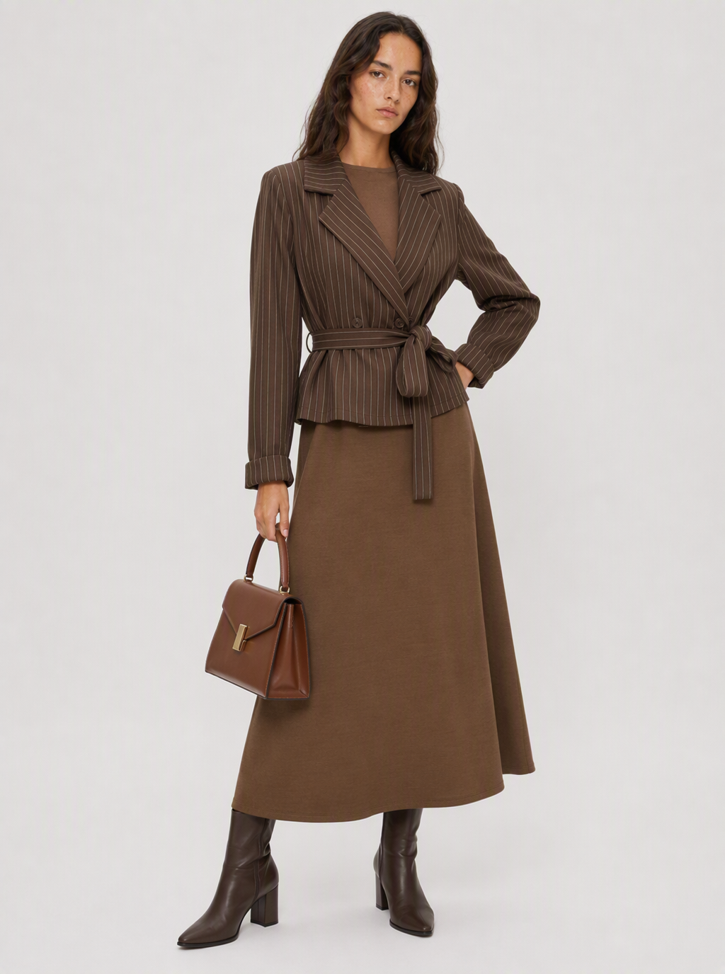 Zephrina Cambria belted stripe set