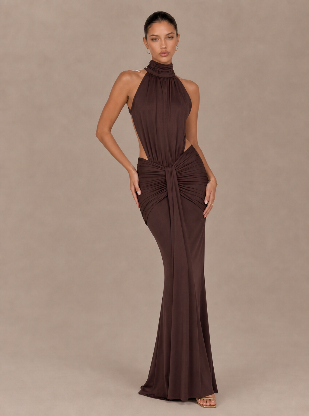 Zephrina Talienne draped knit maxi dress