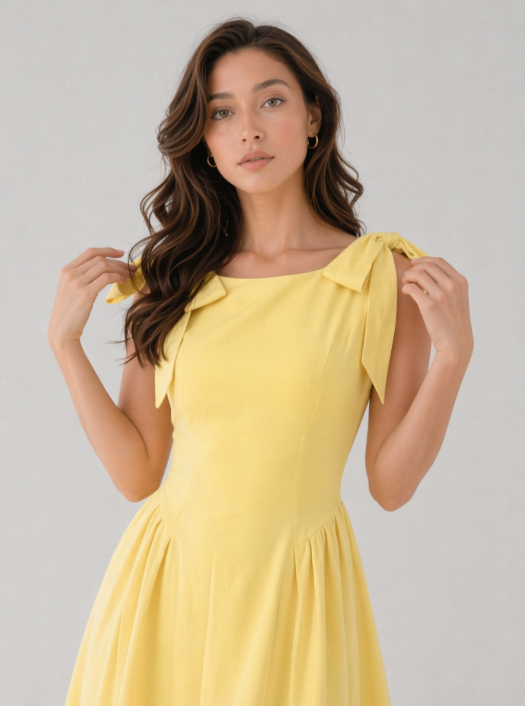 Brooke Bow Shoulder Midi Dress