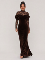 Zephrina Fabiella velvet lace maxi dress