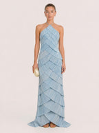 Cianna Sky Stufen-Maxikleid