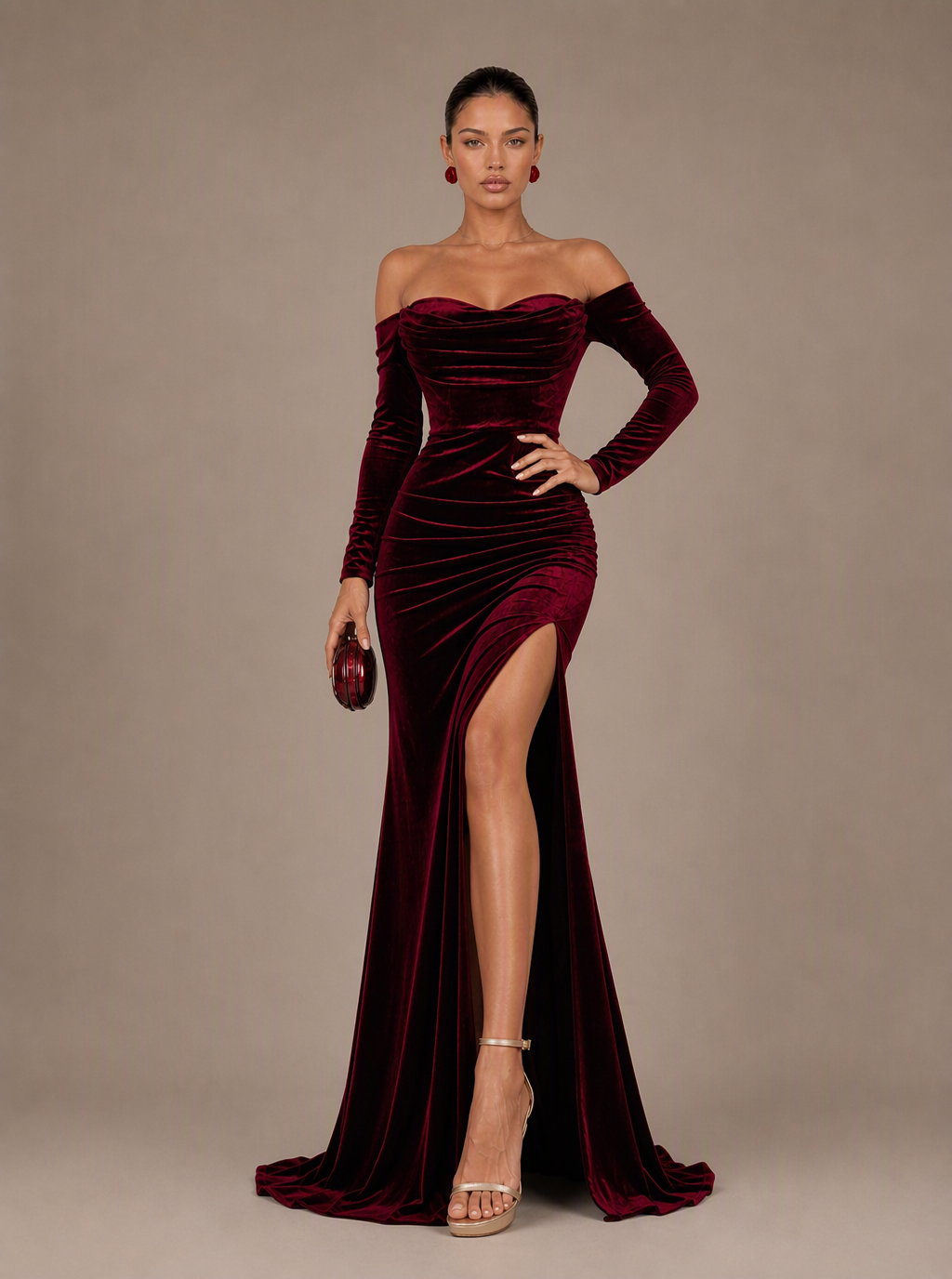 Winifred Off-Shoulder Velvet Maxi Dress
