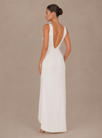 Zephrina Zorelia sleeveless slit maxi dress in white