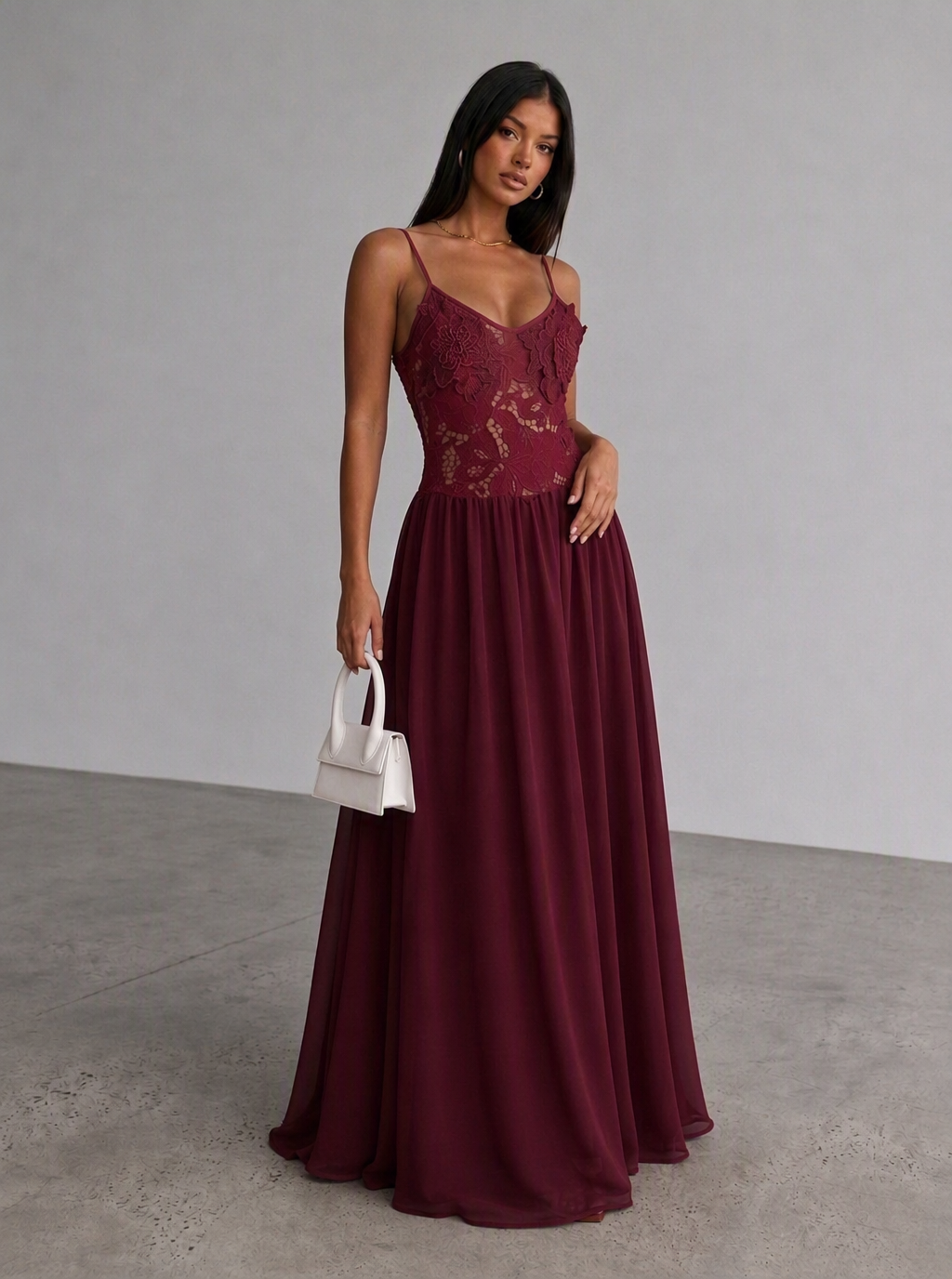 Mirela Lace Bodice Maxi Dress