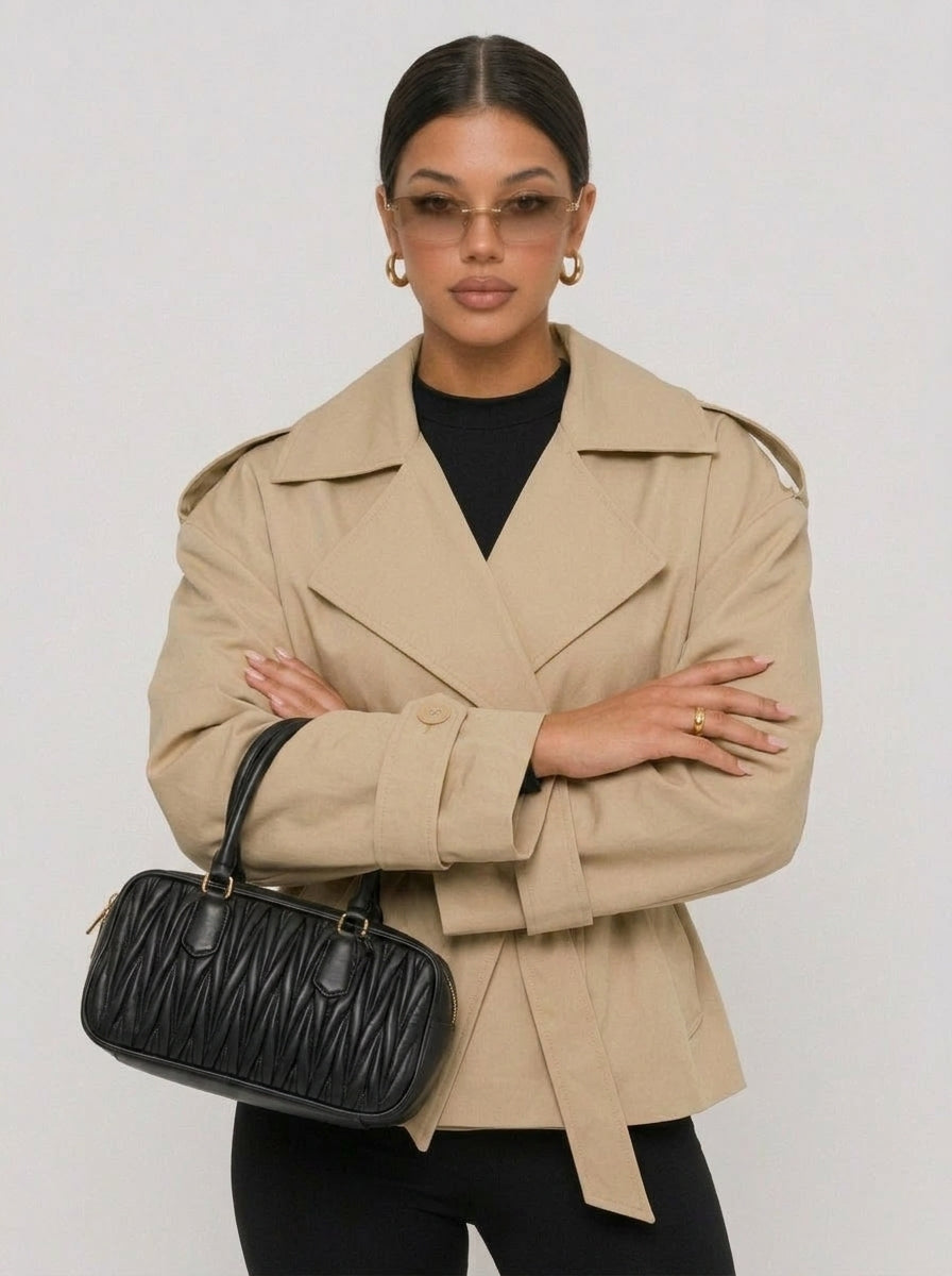 Zephrina Nadine belted trench coat in khaki