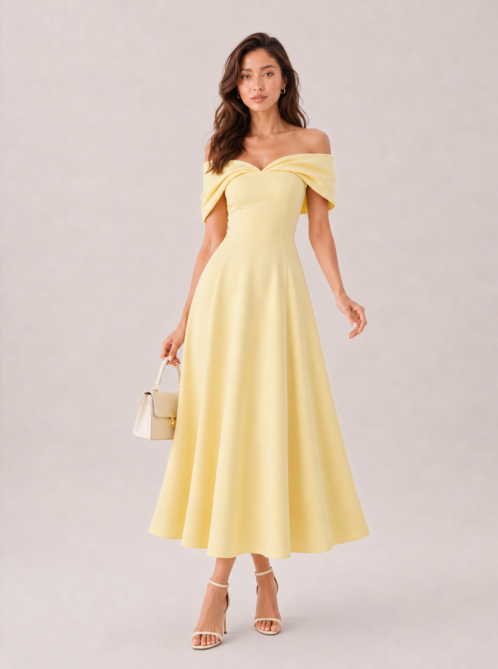 Zephrina Rosine off-shoulder crossover midi dress in black