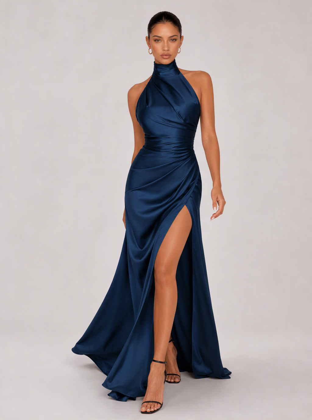 Zephrina Valenne one-shoulder satin maxi dress