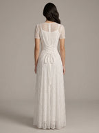 Zephrina Lisette lace sleeve maxi dress in white