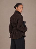 Zephrina Ines belted suede peplum jacket
