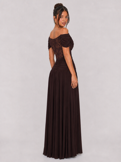 Thessaly Lace Off-Shoulder Maxi Dress