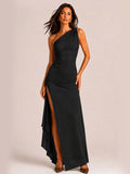 Zephrina One Shoulder Ruched Maxi Dress