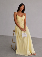 Mirela Maxi-Kleid mit Spitzenoberteil
