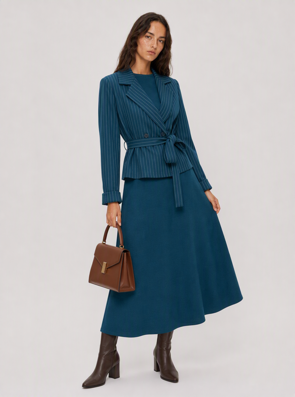 Zephrina Cambria belted stripe set