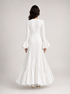 Zephrina Eulalie ruffle-hem maxi dress in white