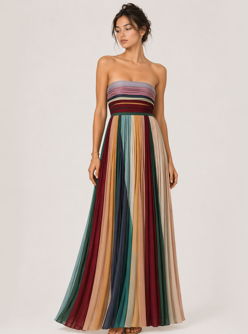 Wren Striped Strapless Maxi Dress
