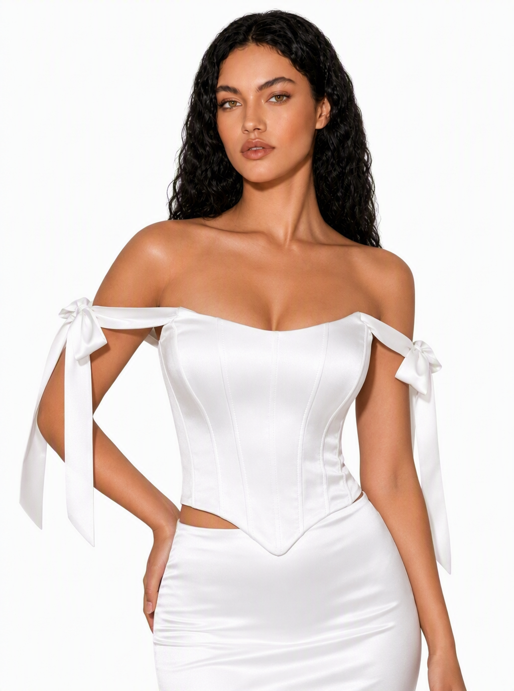 Zephrina Vivica bow shoulder satin bra