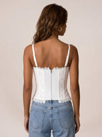 Zephrina Elspeth lace trim bra in white