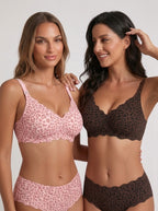 Zephrina scalloped polka dot bra in nude and black