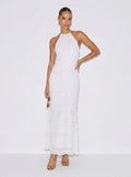 Iris Halter Tiered Midi Dress