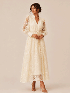 Nola Spitzen-Maxikleid in Creme