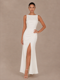 Zephrina Zorelia sleeveless slit maxi dress in white