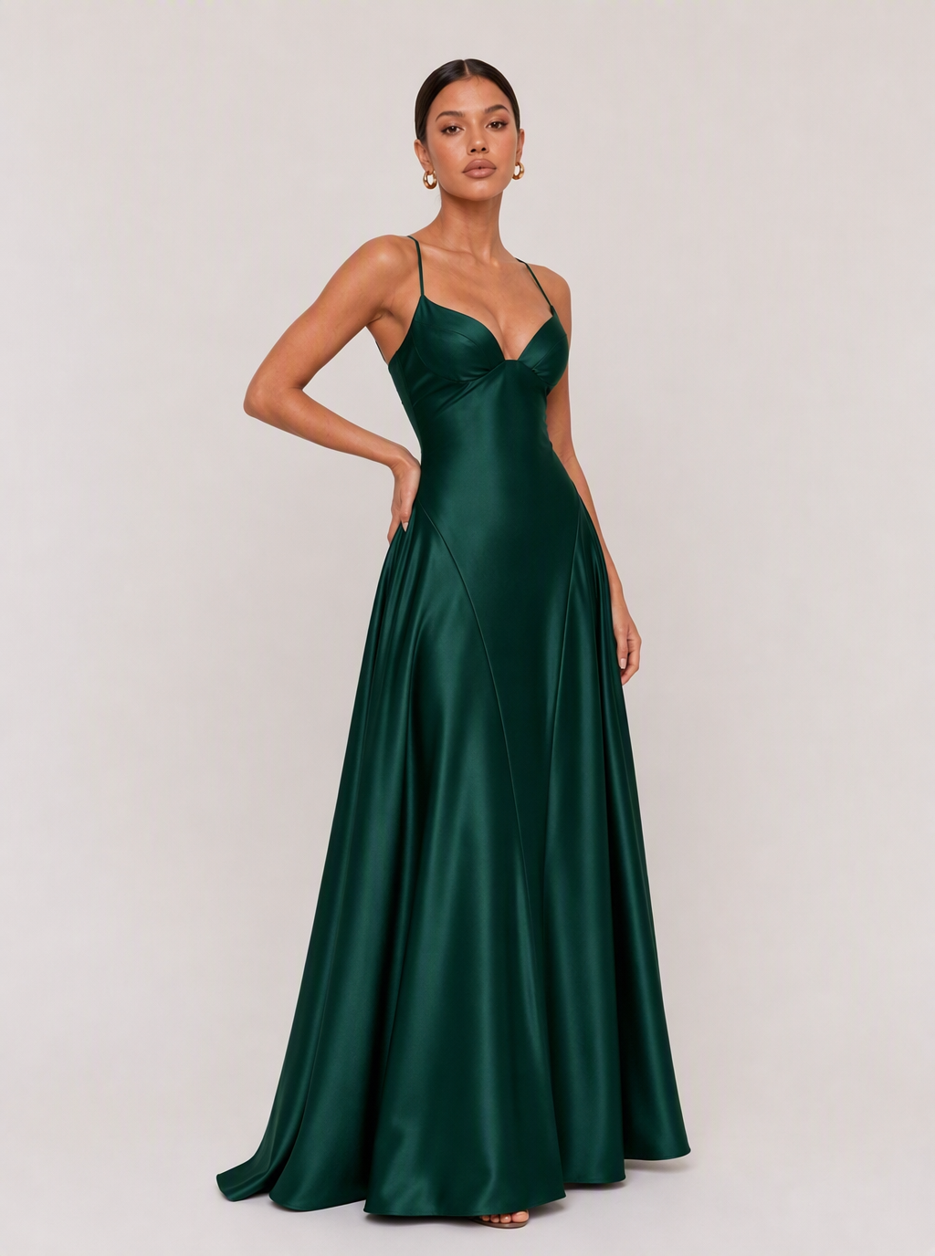 Zephrina Mirabel satin slip maxi dress
