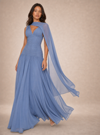 Zephrina Xylena cape chiffon maxi dress